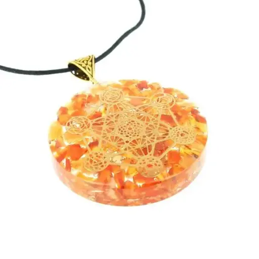 Pendentif Cornaline Orgonite Metatron