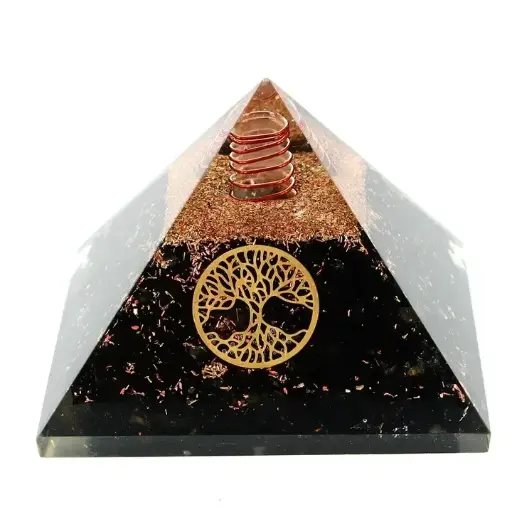 Orgonite Pyramide Shungite Arbre de Vie 7.5 cm